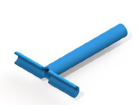 Picture of Ear Ventilation Tube T-Tube 1.14 mm Inner Diameter / 5.6 mm Inner Flange Diameter / 8.0 mm Inner Flange Distance Silicone Elastomer Blue SterileVT-0407-50