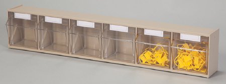 Picture of Storage Bin Unit Tilters® Tilt Front Beige Plastic 3-5/8 X 4-1/2 X 23-5/8 Inch1203E