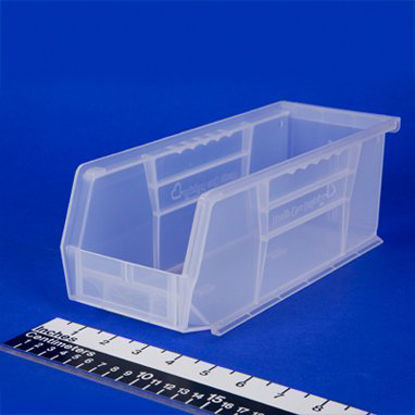 Picture of Storage Bin HCL Super Tough Semi-Clear Industrial Grade Polymers 4 X 4-1/8 X 10-7/8 Inch1401C