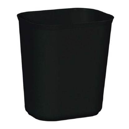Picture of Fire-Resistant Trash Can Rubbermaid® 14 Quart Rectangular Black Thermoset Polyester Open TopFG254100BLA