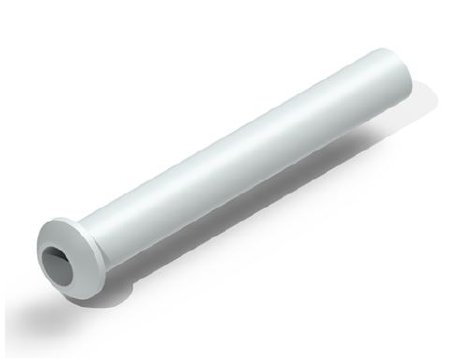 Picture of Ear Ventilation Tube Straight Shank 0.89 mm Inner Diameter / 2.2 mm Inner Flange Diameter / 7.0 mm Total Length Fluoroplastic White SterileVT-0903-50