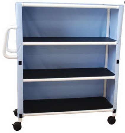 Picture of Linen Cart with Cover 3 Shelves 125 lbs. per Shelf Weight Capacity PVC 4 Inch Twin Casters345-3C-4