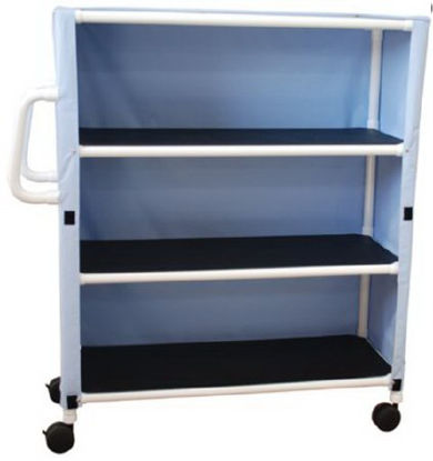 Picture of Linen Cart with Cover 3 Shelves 125 lbs. per Shelf Weight Capacity PVC 4 Inch Twin Casters345-3C-4