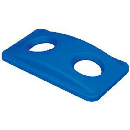 Picture of Recycle Bin Lid Slim Jim® 2.8 X 11.3 X 20.4 Inch, Blue, Plastic, Rectangular, Canopy, Snap-OnFG269288BLUE