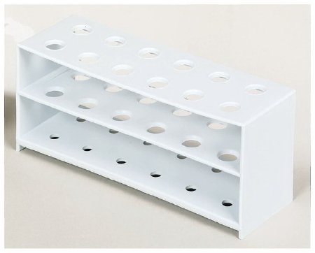 Picture of 3-Tiered Test Tube Rack Dynalon™ 12 Place 12 mm Tube Size White 2-2/5 X 7-1/2 InchS47858