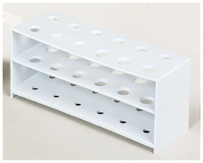 Picture of 3-Tiered Test Tube Rack Dynalon™ 12 Place 12 mm Tube Size White 2-2/5 X 7-1/2 InchS47858