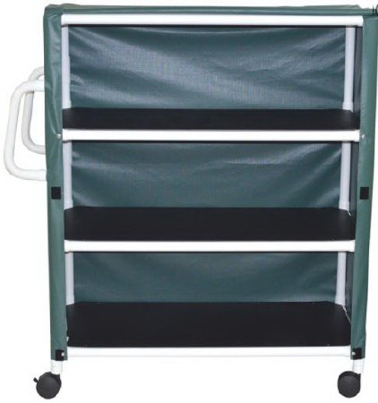 Picture of Linen Cart with Cover 3 Shelves 150 lbs. per Shelf Weight Capacity PVC 4 Inch Twin Casters350-24-3C