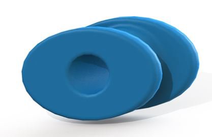 Picture of Ear Ventilation Tube Pope Pope Beveled Grommet 1.14 mm Polyethylene Blue SterileVT-1504-50