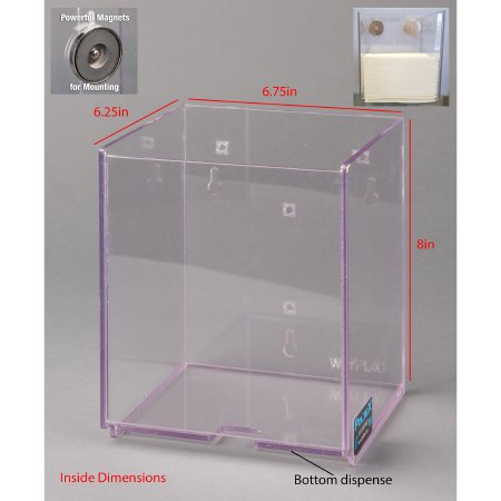 Picture of Wipe Dispenser Clear PETG Manual Wypall L40 1/4 Fold Wipes Magnet MountWYPL40BK-M