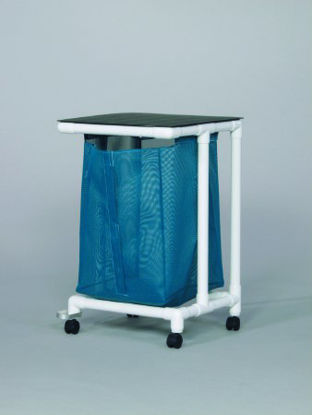 Picture of Single Hamper with Bag Standard Jumbo 4 Casters 55 gal.VL JH1 FP MESH BLUE
