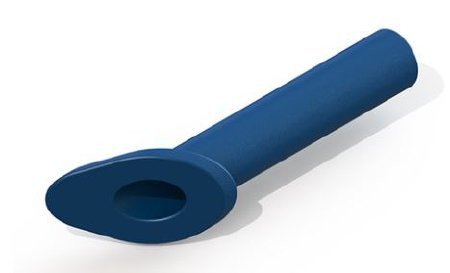 Picture of Ear Ventilation Tube Armstrong Beveled Straight Shank 1.14 mm Inner Diameter / 2.6 Inner Flange Diameter / 7.0 Inner Flange Distance Silicone Elastomer Blue SterileVT-0500-50