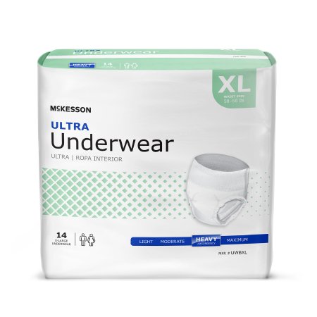 Picture of Unisex Adult Absorbent Underwear McKesson Ultra Pull On with Tear Away Seams X-Large Disposable Heavy AbsorbencyUWBXL