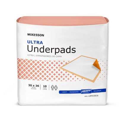 Picture of Underpad McKesson Ultra 30 X 36 Inch Disposable Fluff / Polymer Heavy AbsorbencyUPHV3036