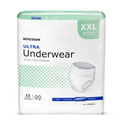 Picture of Unisex Adult Absorbent Underwear McKesson Ultra Pull On with Tear Away Seams 2X-Large Disposable Heavy AbsorbencyUWBXXL