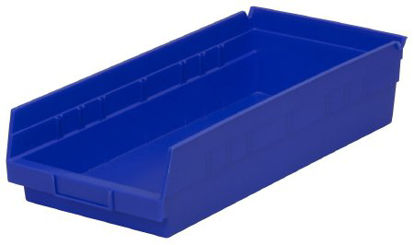 Picture of Shelf Bin Akro-Mils® Blue Industrial Grade Polymers 4 X 8-3/8 X 17-7/8 Inch30158BLUE