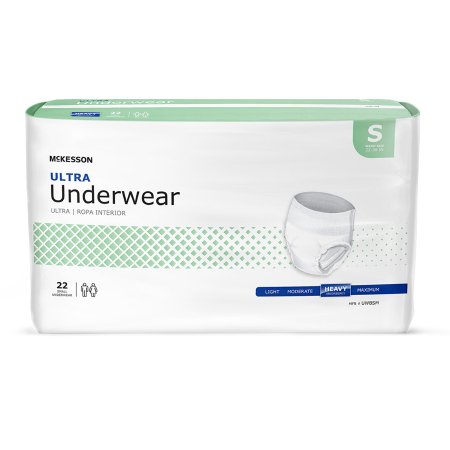 Picture of Unisex Adult Absorbent Underwear McKesson Ultra Pull On with Tear Away Seams Small Disposable Heavy AbsorbencyUWBSM