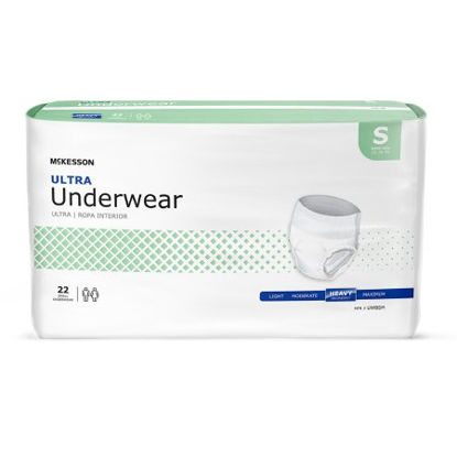 Picture of Unisex Adult Absorbent Underwear McKesson Ultra Pull On with Tear Away Seams Small Disposable Heavy AbsorbencyUWBSM