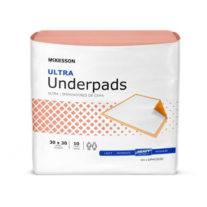 Picture of Underpad McKesson Ultra 30 X 30 Inch Disposable Fluff / Polymer Heavy AbsorbencyUPHV3030
