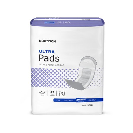 Picture of Bladder Control Pad McKesson Ultra 14-1/2 Inch Length Heavy Absorbency Polymer Core One Size Fits Most Adult Unisex DisposablePADHV