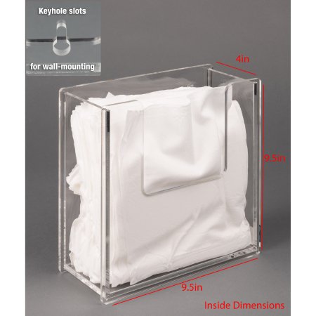 Picture of Wiper Holder Clear Acrylic Manual One Compartment Wall MountWIPHLDAC-W