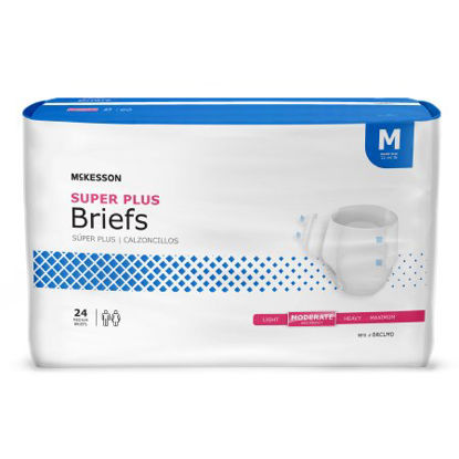 Picture of Unisex Adult Incontinence Brief McKesson Super Plus Medium Disposable Moderate AbsorbencyBRCLMD