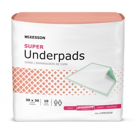 Picture of Underpad McKesson Super 30 X 30 Inch Disposable Fluff / Polymer Moderate AbsorbencyUPMD3030