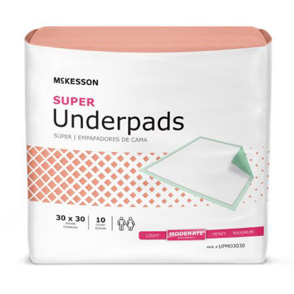 Picture of Underpad McKesson Super 30 X 30 Inch Disposable Fluff / Polymer Moderate AbsorbencyUPMD3030