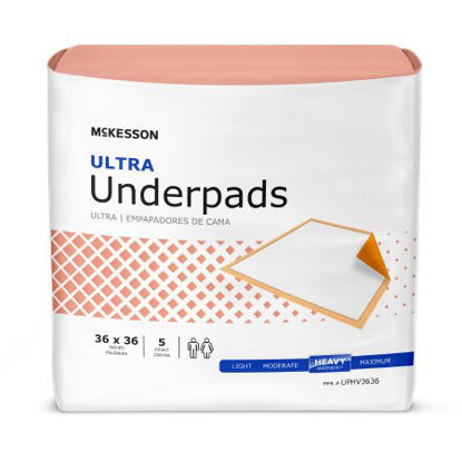 Picture of Underpad McKesson Ultra 36 X 36 Inch Disposable Fluff / Polymer Heavy AbsorbencyUPHV3636