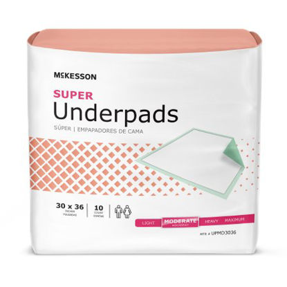 Picture of Underpad McKesson Super 30 X 36 Inch Disposable Fluff / Polymer Moderate AbsorbencyUPMD3036