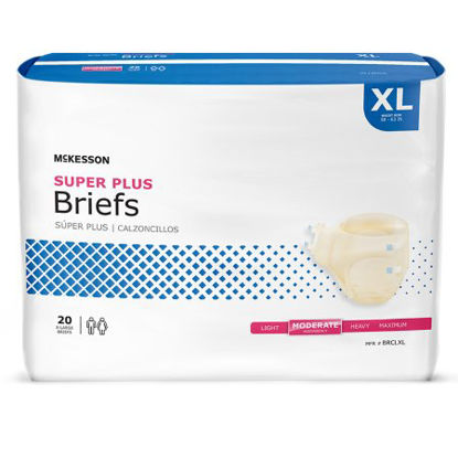 Picture of Unisex Adult Incontinence Brief McKesson Super Plus X-Large Disposable Moderate AbsorbencyBRCLXL