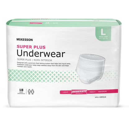 Picture of Unisex Adult Absorbent Underwear McKesson Super Plus Pull On with Tear Away Seams Large Disposable Moderate AbsorbencyUWGLG