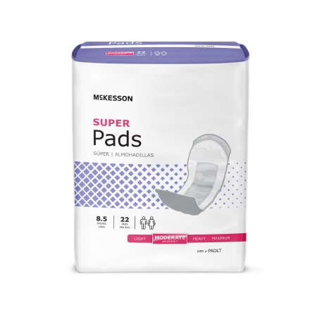 Picture of Bladder Control Pad McKesson Super 8-1/2 Inch Length Moderate Absorbency Polymer Core One Size Fits Most Adult Unisex DisposablePADLT