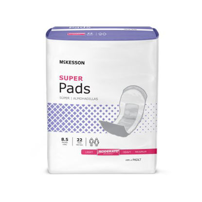 Picture of Bladder Control Pad McKesson Super 8-1/2 Inch Length Moderate Absorbency Polymer Core One Size Fits Most Adult Unisex DisposablePADLT