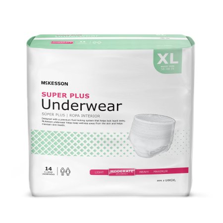 Picture of Unisex Adult Absorbent Underwear McKesson Super Plus Pull On with Tear Away Seams X-Large Disposable Moderate AbsorbencyUWGXL