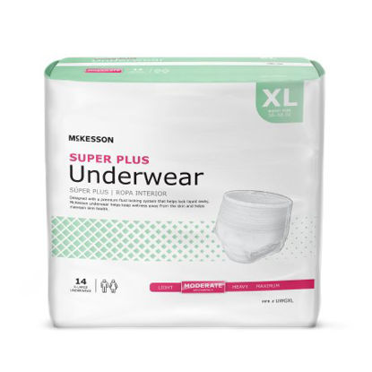 Picture of Unisex Adult Absorbent Underwear McKesson Super Plus Pull On with Tear Away Seams X-Large Disposable Moderate AbsorbencyUWGXL