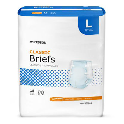Picture of Unisex Adult Incontinence Brief McKesson Classic Large Disposable Light AbsorbencyBRBRLG