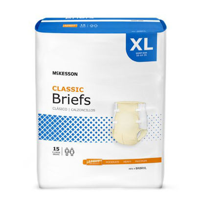 Picture of Unisex Adult Incontinence Brief McKesson Classic X-Large Disposable Light AbsorbencyBRBRXL