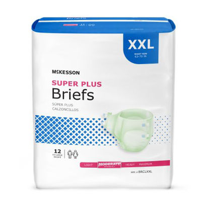Picture of Unisex Adult Incontinence Brief McKesson Super Plus 2X-Large Disposable Moderate AbsorbencyBRCLXXL