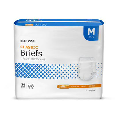 Picture of Unisex Adult Incontinence Brief McKesson Classic Medium Disposable Light AbsorbencyBRBRMD