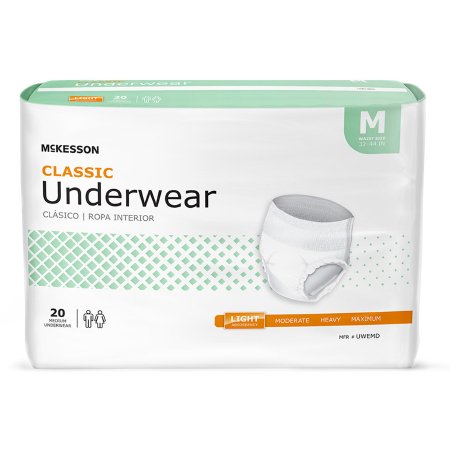 Picture of Unisex Adult Absorbent Underwear McKesson Classic Pull On with Tear Away Seams Medium Disposable Light AbsorbencyUWEMD