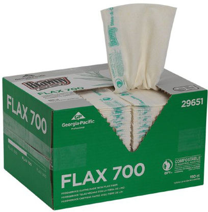 Picture of Foodservice Towel Brawny® Dine-A-Cloth® FLAX 700 Medium Duty White / Green NonSterile Flax / Cellulose 12-3/4 X 21 Inch Reusable29651