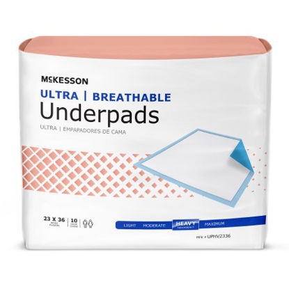 Picture of Low Air Loss Underpad McKesson Ultra Breathable 23 X 36 Inch Disposable Fluff / Polymer Heavy AbsorbencyUPHV2336