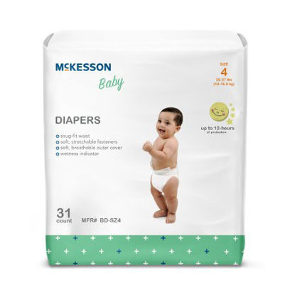 Picture of Unisex Baby Diaper McKesson Size 4 Disposable Moderate AbsorbencyBD-SZ4