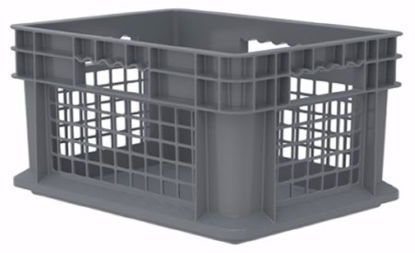 Picture of Straight Wall Container Akro-Mils® Gray Industrial Grade Polymers 8-1/4 X 11-3/4 X 15-3/4 Inch37278GREY