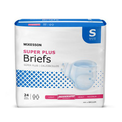 Picture of Unisex Adult Incontinence Brief McKesson Super Plus Small Disposable Moderate AbsorbencyBRCLSM