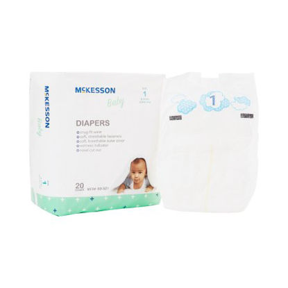 Picture of Unisex Baby Diaper McKesson Size 1 Disposable Moderate AbsorbencyBD-SZ1