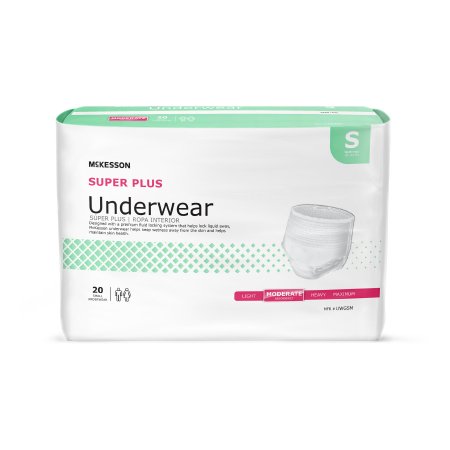 Picture of Unisex Adult Absorbent Underwear McKesson Super Plus Pull On with Tear Away Seams Small Disposable Moderate AbsorbencyUWGSM