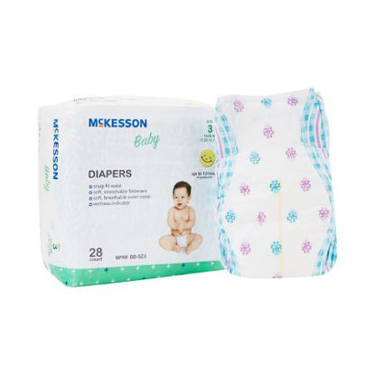 Picture of Unisex Baby Diaper McKesson Size 3 Disposable Moderate AbsorbencyBD-SZ3