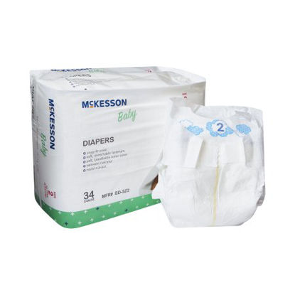 Picture of Unisex Baby Diaper McKesson Size 2 Disposable Moderate AbsorbencyBD-SZ2