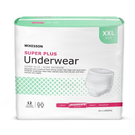 Picture of Unisex Adult Absorbent Underwear McKesson Super Plus Pull On with Tear Away Seams 2X-Large Disposable Moderate AbsorbencyUWGXXL
